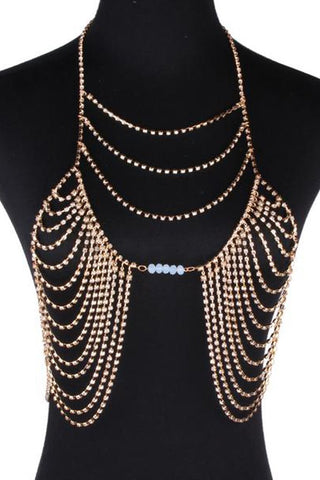 Image of Keondra Rhinestone Bra Body Necklace