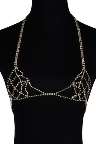 Image of Keondra Rhinestone Bra Body Necklace