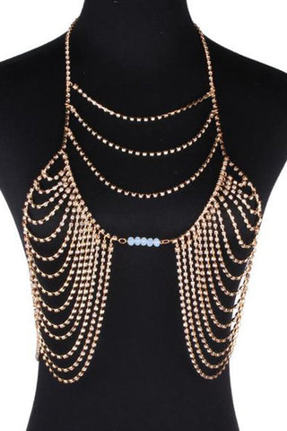 Image of Keondra Rhinestone Bra Body Necklace