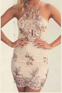 Hallie Embroidered Halter Dress
