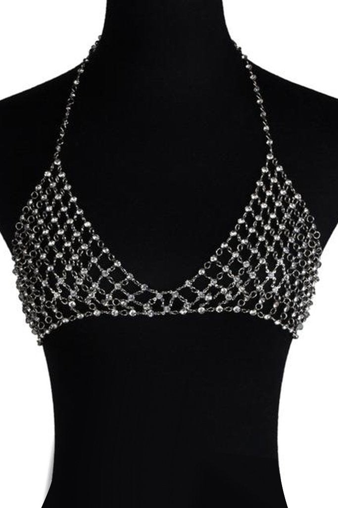 Keondra Rhinestone Bra Body Necklace