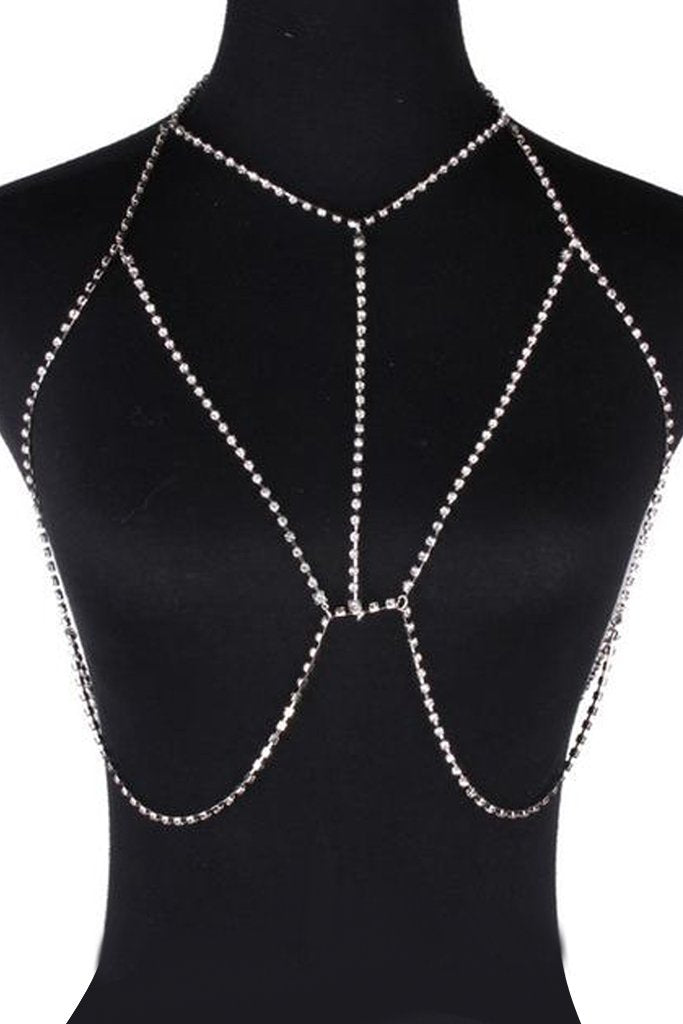 Keondra Rhinestone Bra Body Necklace
