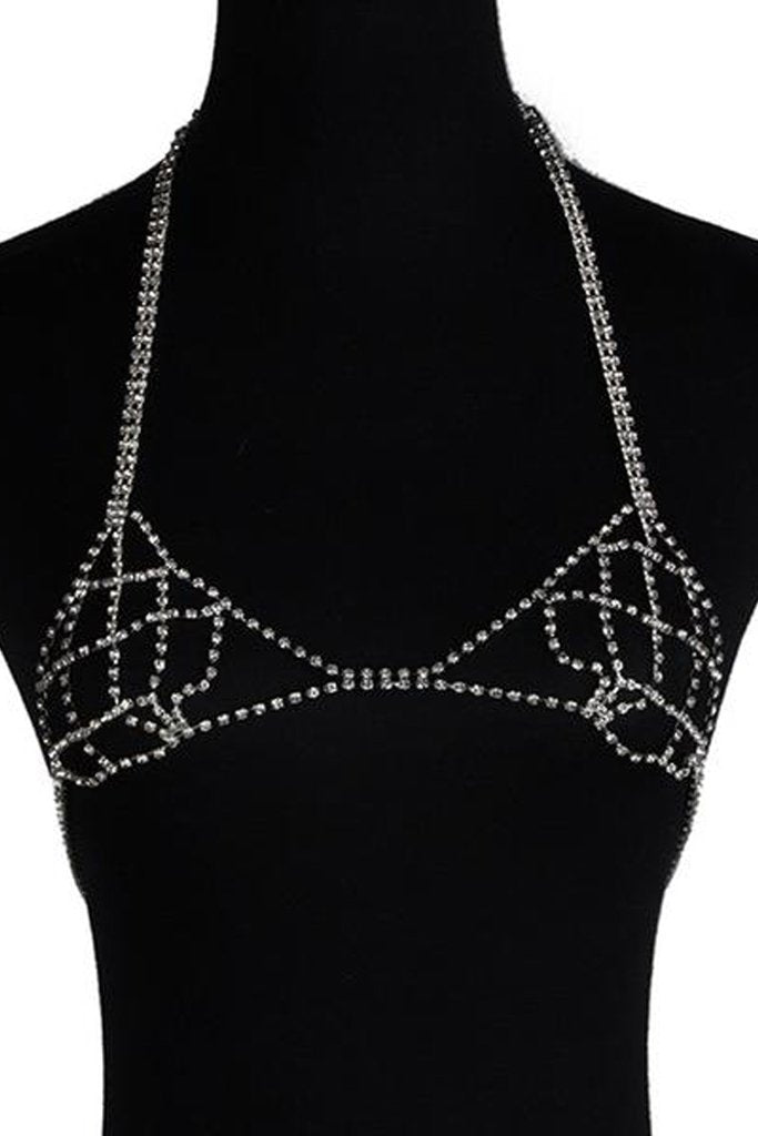 Keondra Rhinestone Bra Body Necklace